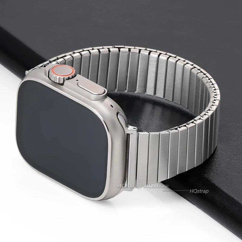 Elastic Stainless Steel band for Apple Watch Ultra band 49mm 44mm 45mm 40mm 41mm 42mm metal band for Apple Watch Series 9 8 7 6