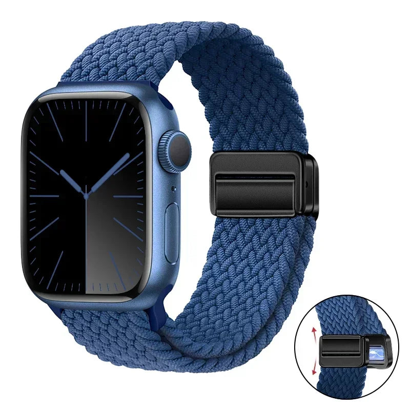 Magnetic Braided band For Apple Watch band 46mm 42mm 45mm 41mm 44mm 40mm Ultra 2 49mm Nylon band Apple Watch 10 9 8 7 6 5 4 SE