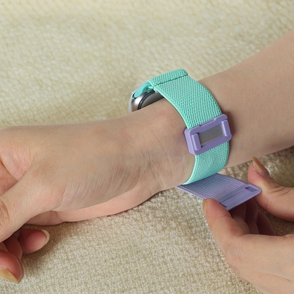 Magnetic band for Apple Watch band 38mm 40mm 41mm 42mm 44mm 45mm Children Nylon Elastic Watch band for Girls and Boys Small Wristband