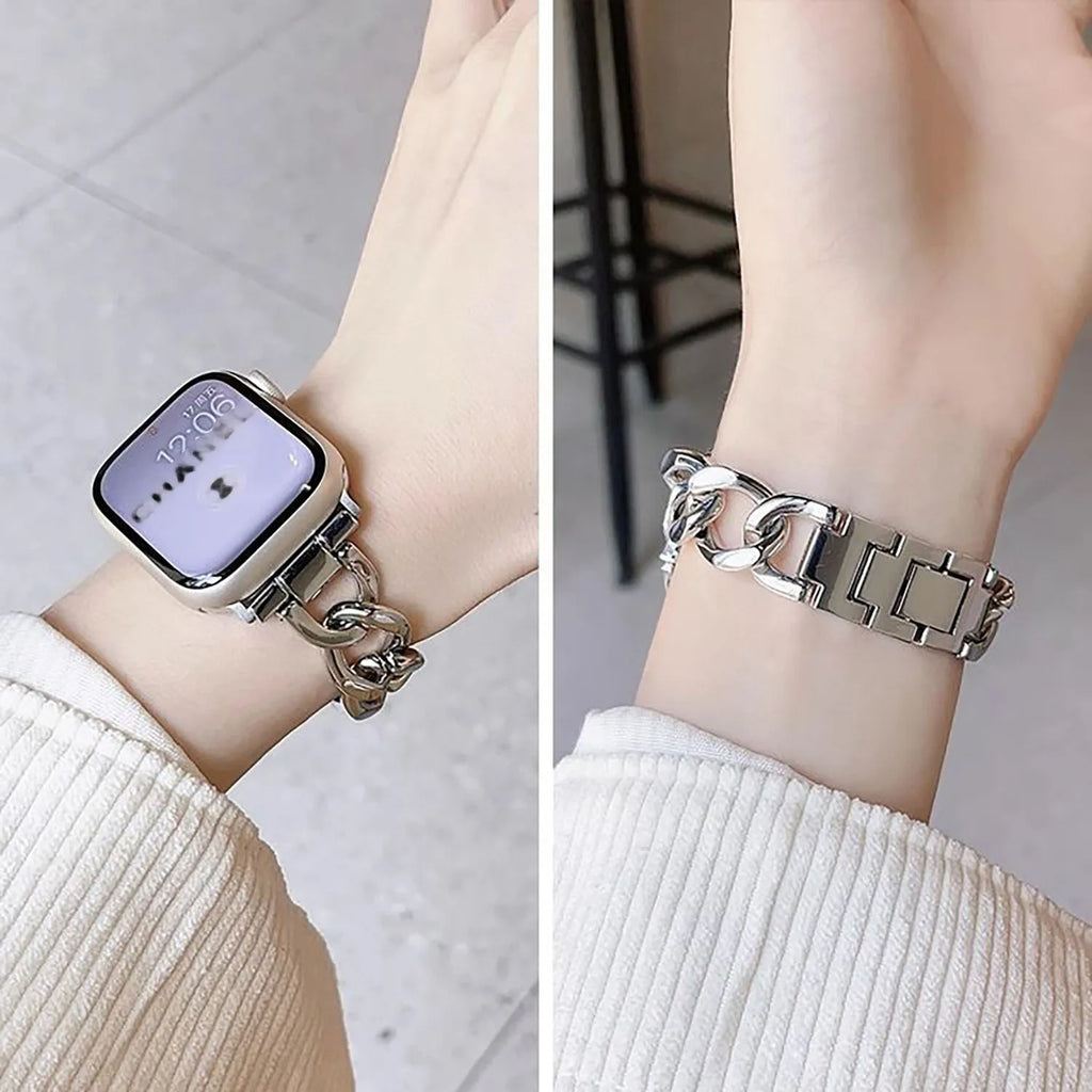 For Apple Watch band 49mm 46mm 45mm 44mm 42mm 41mm 40mm Fashion Chain Women band Apple Watch Ultra 2 SE 10 9 8 7 6 5 4 3 band