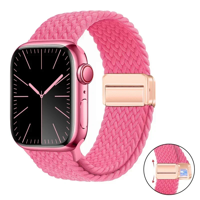 Magnetic Braided band For Apple Watch band 46mm 42mm 45mm 41mm 44mm 40mm Ultra 2 49mm Nylon band Apple Watch 10 9 8 7 6 5 4 SE
