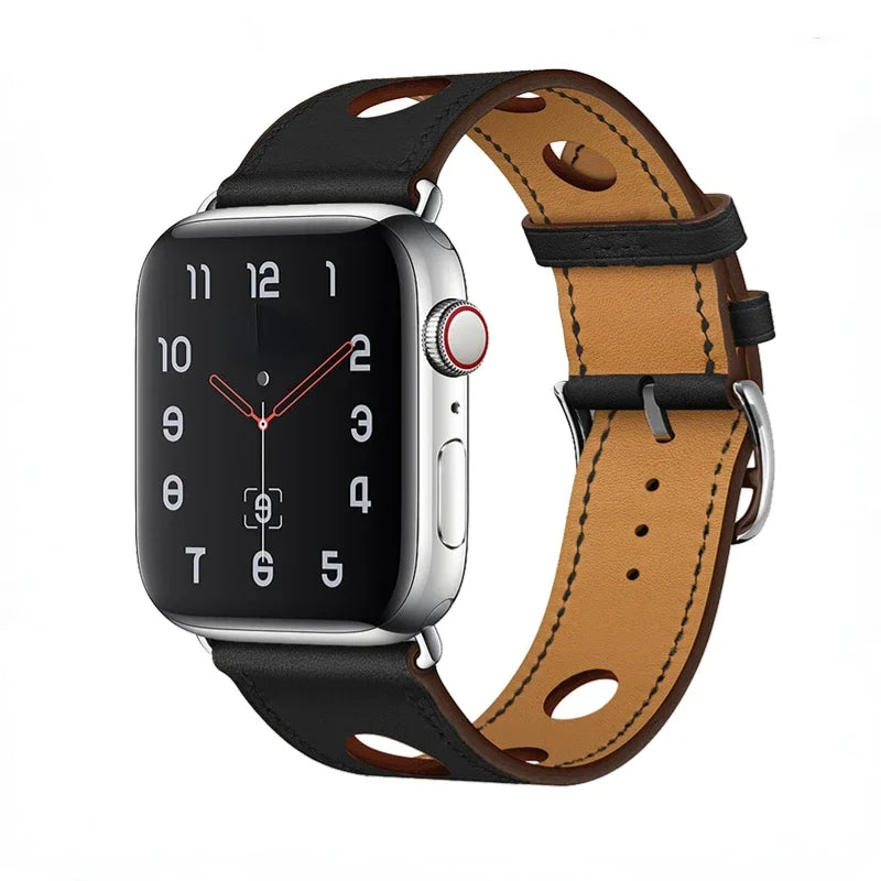 Leather band For Apple Watch Ultra 2 49mm 9 8 7 45mm 41mm High quality business wristband For Apple Watch 6 5 4 3 SE 44mm 40mm 42mm