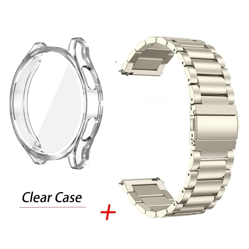 Strap+Screen Case Protector For Samsung Galaxy Watch 7 6 5 4 40mm 44mm Band Cover For Samsung Galaxy Watch 7 44mm Metal Bracelet
