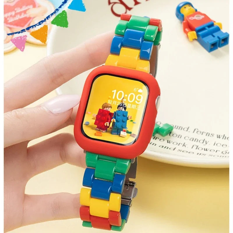 Y2k Korea Summer Colors Splicing band For Apple Watch band 46mm 42mm 45mm 41mm 38mm 49mm 42mm 44mm band Apple Watch Series 10 9 8 7 6 5 4 SE