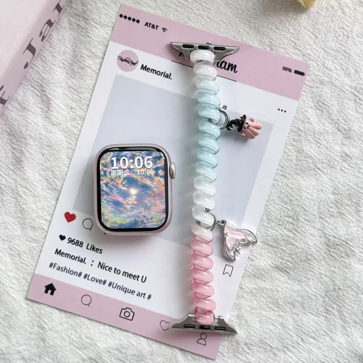 band for Apple Watch band Ultra 2 3 49mm 40mm 41mm 44mm 46mm stretchable Cute Scrunchie brecelet Apple Watch seires 10 9 8 7 5 SE 11