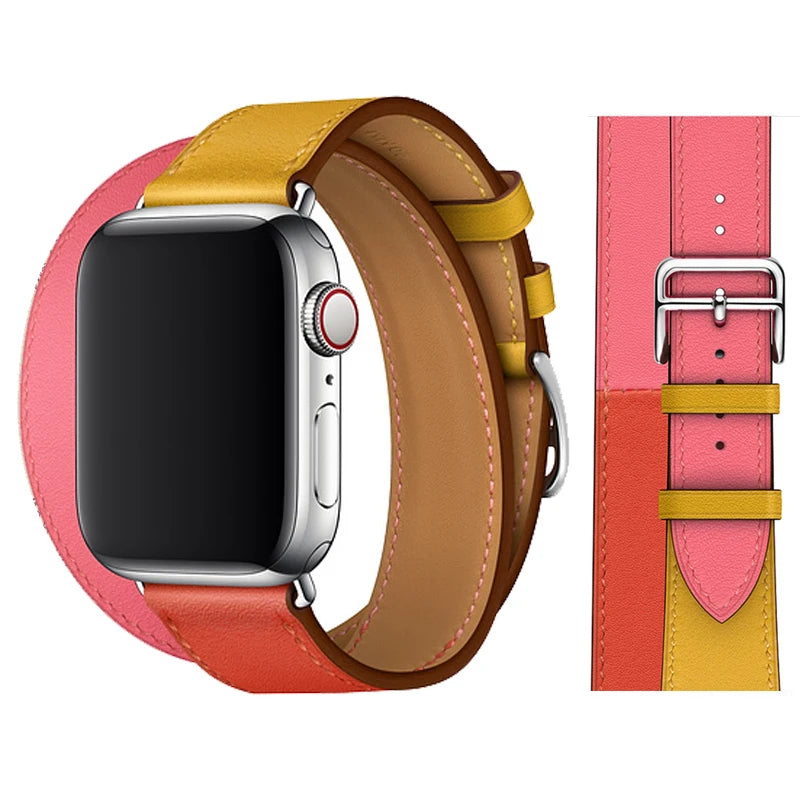Leather watch band for Apple Watch 11 band 46mm 42mm 44mm 40mm 41mm 45mm 49mm 38mm band Apple Watch Series 10 Ultra3 9 8 7 6 5 SE 3
