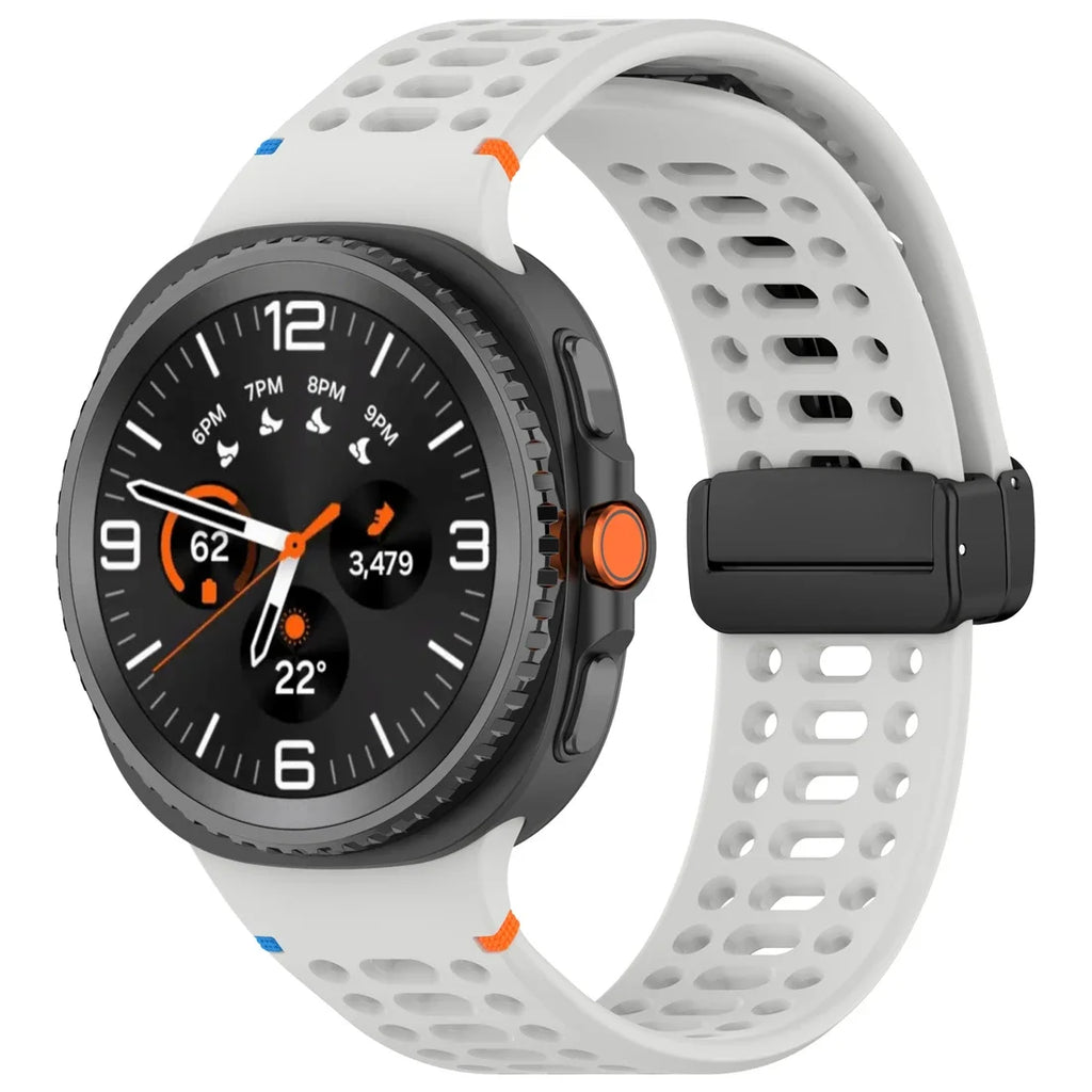 Air Hole Strap for Samsung Galaxy Watch 8 40mm 44mm Silicone Magnetic Buckle Wristband for Galaxy Watch 8 Classic Accessories