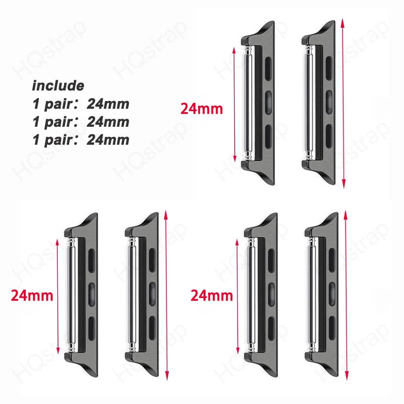 6 pces Connector for Apple Watch Ultra 2 49mm 44mm 45mm 42mm Stainless Steel Adapter for Apple Watch 9 8 7 6 5 4 SE 40mm 41mm 38mm