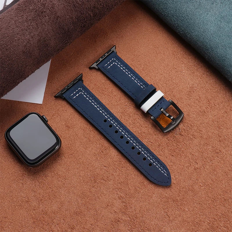 Leather loop band For Apple Watch Ultra 2 band 44mm 45mm 49mm 40mm 42mm 38mm 41mm sport band Apple Watch Series 9 8 7 3 4 5 6 se