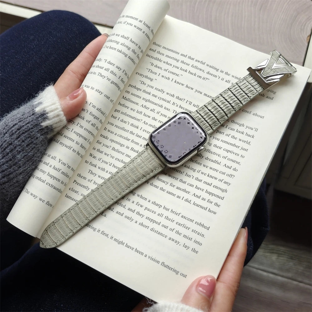 Luxury Fashion band for Apple Watch band 46mm Ultra 49mm 45mm 44mm 42mm 41mm 40mm 38mm metal Buckle band Apple Watch Series 11 10 9 8 7 6 ba