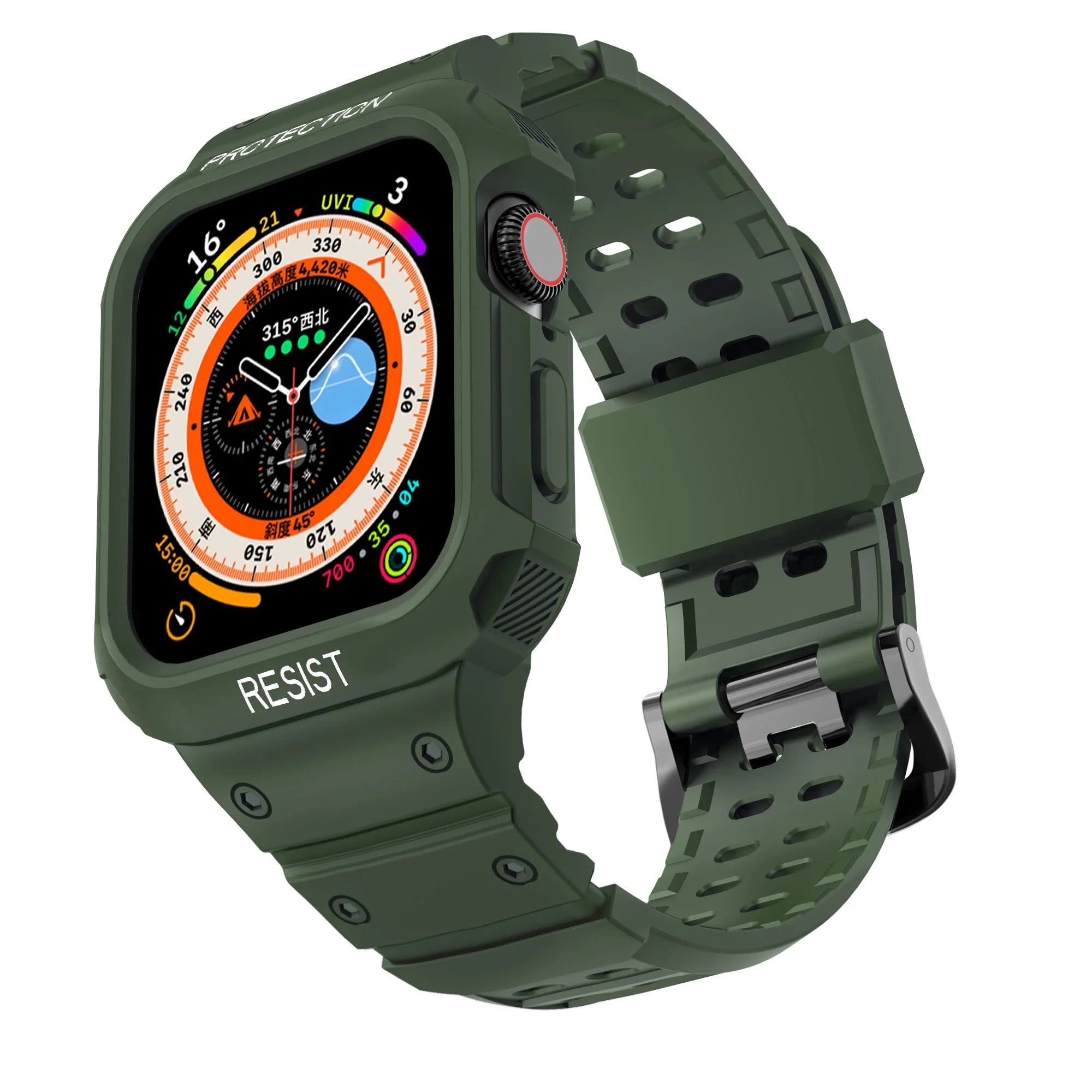 For Apple Watch 45mm 44mm 42mm 41mm 40mm Apple Watch Series 9 8 7 6 5 SE 4 3 2 1 band , Sport Protective Replacement Wristband