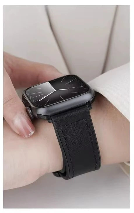 band For Apple Watch 11 46mm 42mm 44mm 40mm 41mm 45mm Magnetic Buckle Crazy Horse Leather+Silicone band serie 10 9 8 7 6 se Ultra 3 2