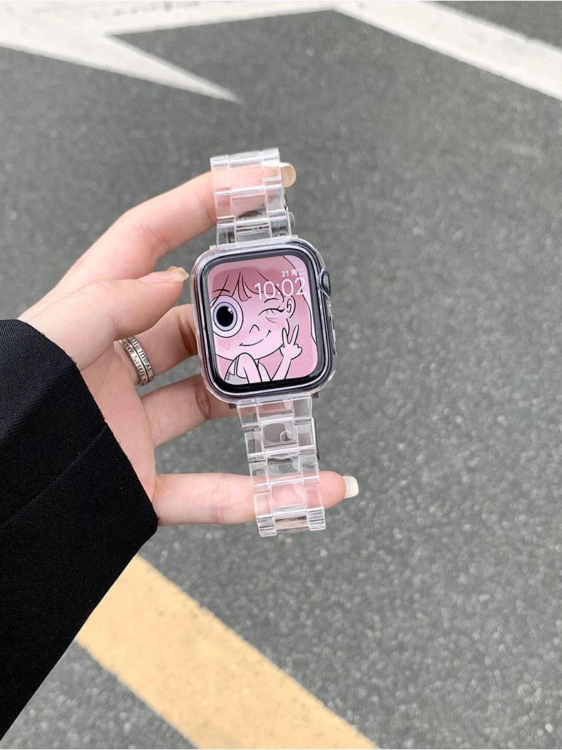 Transparent Link Bracelet For Samsung Galaxy Fit 3 Glacier Strap For Samsung Fit 3 Smart Watch Correa Accessories