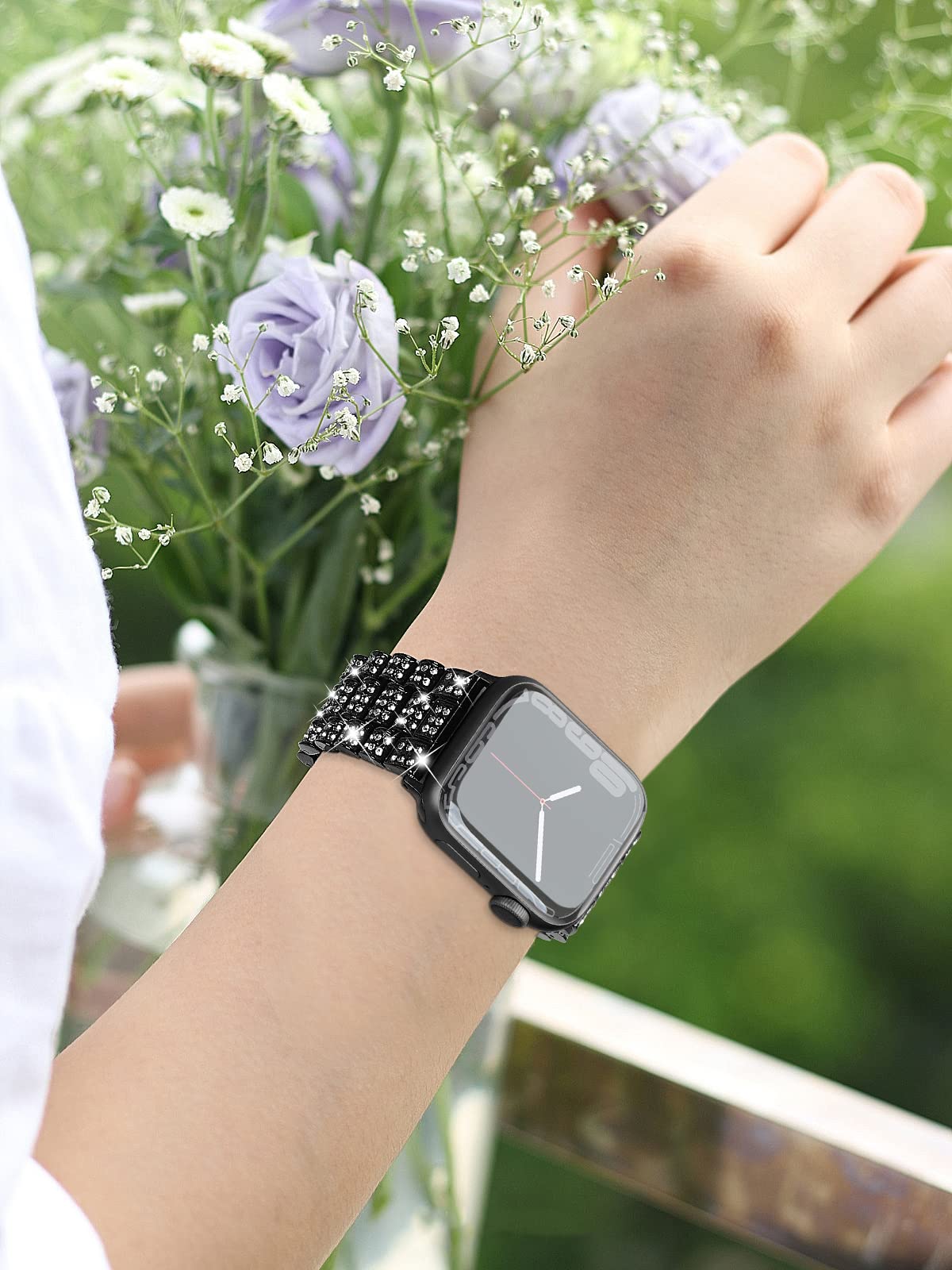 Women's Diamond band For Apple Watch Ultra 2 band 9 49mm 44mm 40mm 41mm 45mm metal band Apple Watch Series 8 7 6 SE 5 Watchband