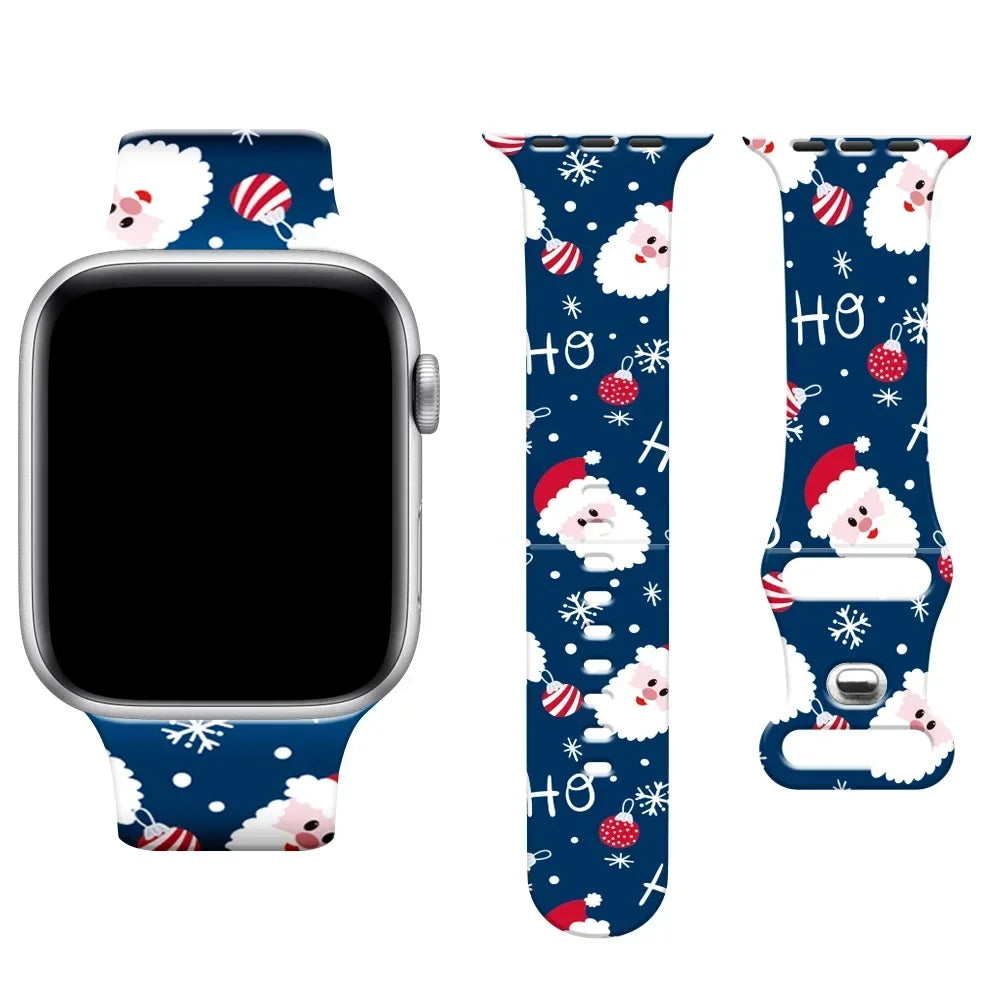 Christmas band for Apple Watch band 40mm 41mm 42mm 44mm 45mm 49mm 46mm Silicone Sport band Apple Watch Ultra 10 9 8 7 6 5 4 3 SE