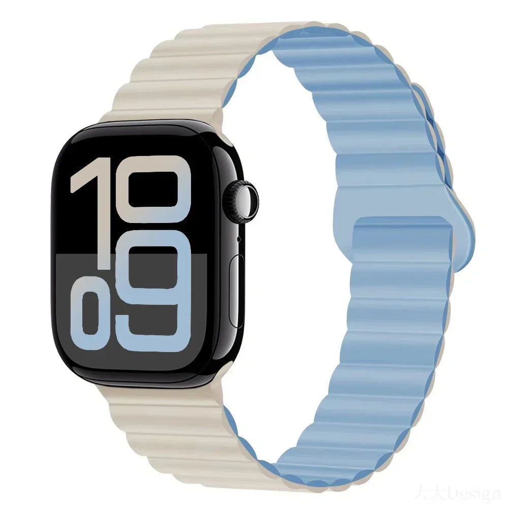 Silicone band for Apple Watch Ultra 3 2 1 49mm 11 10 42mm 46mm Magnetic band for Series 9 8 7 6 5 4 SE3 41mm 45mm 44mm 40mm