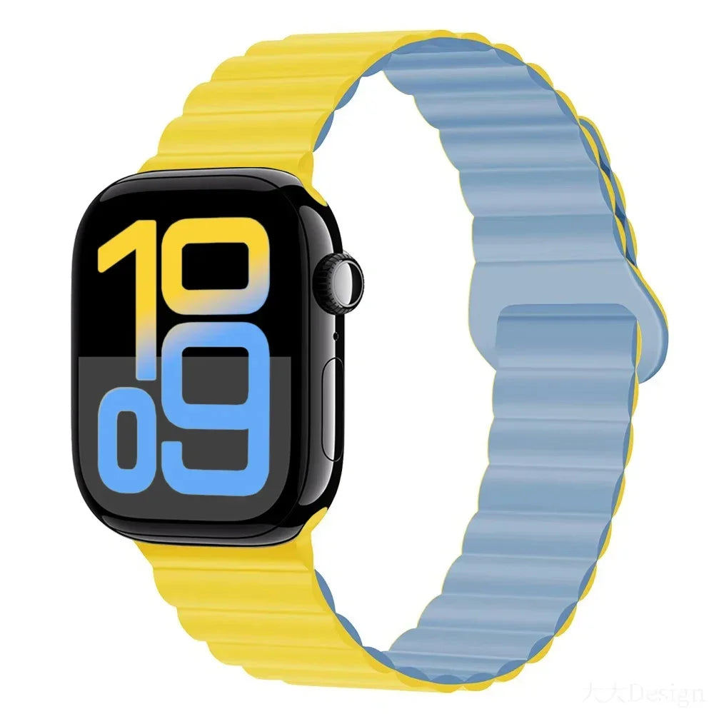 Silicone band for Apple Watch Ultra 3 2 1 49mm 11 10 42mm 46mm Magnetic band for Series 9 8 7 6 5 4 SE3 41mm 45mm 44mm 40mm