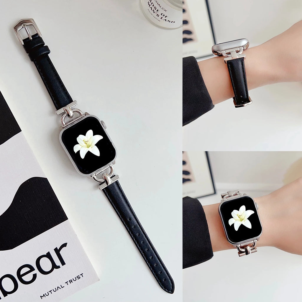 leather loop band For Apple Watch band correa Series Ultra 11 10 9 8 7 6 5 4 3 2 1 SE 38mm 40mm 41mm 42mm 44mm 45mm 46mm 49mm