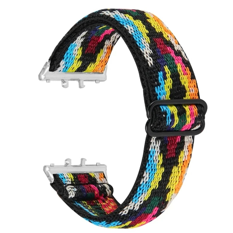 Elastic Nylon Strap For Samsung Galaxy Fit 3 Watch Bracelet Vintage Bohemian National Style Watchband For Samsung Fit 3 SM-R390