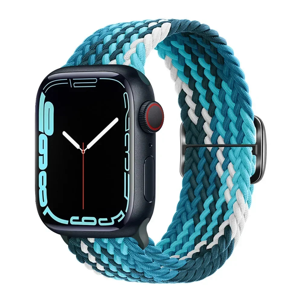 Braided Nylon band for Apple Watch band Ultra 2 49mm Series 10 46mm 42mm 44mm 40mm 41mm Adjustable band Apple Watch 9 8 7 6 SE 5 4