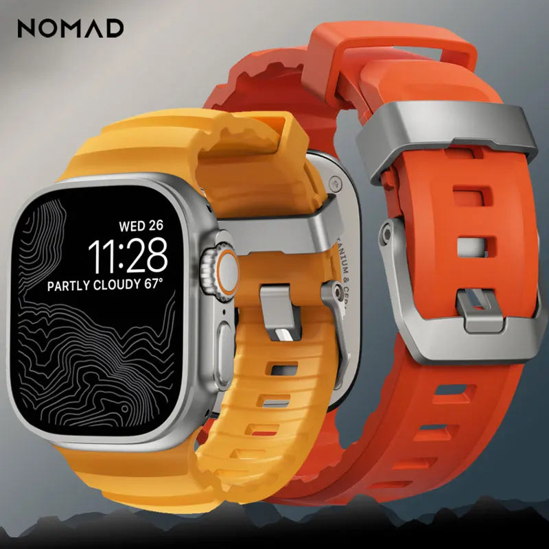 Luxury Silicone band for Apple Watch 46mm Series 10 Ultra 2 49mm 45mm Breathable Sport band for 44mm 42mm Series 9 8 7 6 5 4 3 2 1 SE