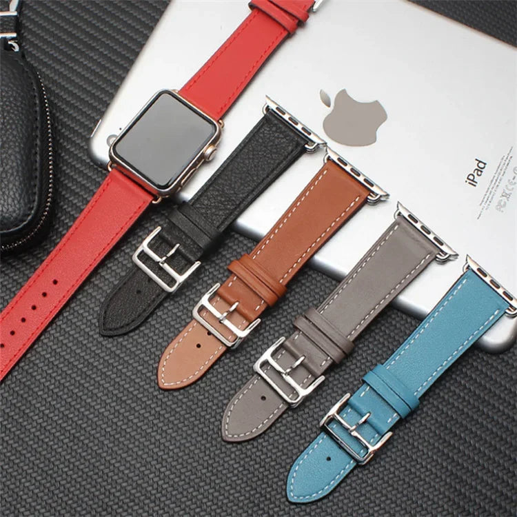 Leather band For Apple Watch Ultra 2 49mm 9 8 7 45mm 41mm High quality business wristband For Apple Watch 6 5 4 3 SE 44mm 40mm 42mm