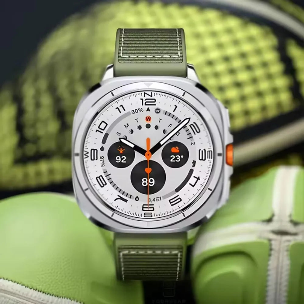 Silicone Nylon Strap for Samsung Galaxy Watch Ultra 8-7 47mm Comfortable Breathable Band Bracelet for Galaxy Watch Ultra 7 47mm