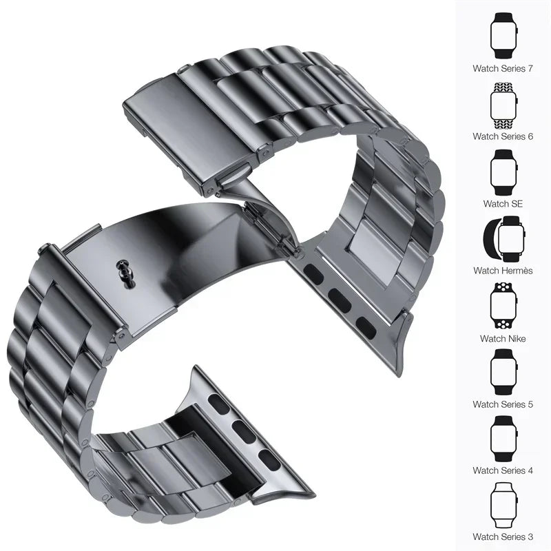 Stainless Steel band for Apple Watch band 45mm 44mm Ultra 2 49mm 42mm 40mm 41mm 46mm metal watch band SEries 10 9 8 7 6 5 4 3 SE