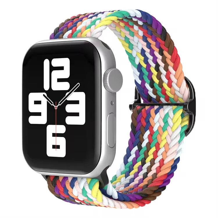 Braided Loop For Apple Watch band 49mm 44mm 45mm 41mm 42mm 38mm 40mm Elastic Solo band Apple Watch Ultra Series 7 SE 3 6 8 Band