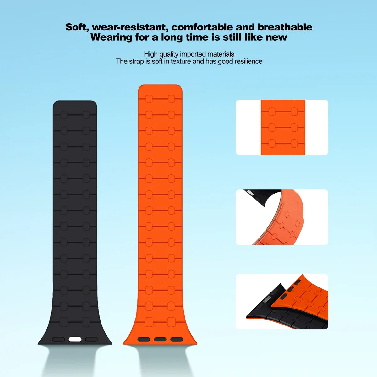 Magnetic Silicone band for Apple Watch Ultra 3 2 49mm 46mm 42mm 45mm 44mm sport band Apple Watch Series 11 10 9 8 7 6 SE 5 band