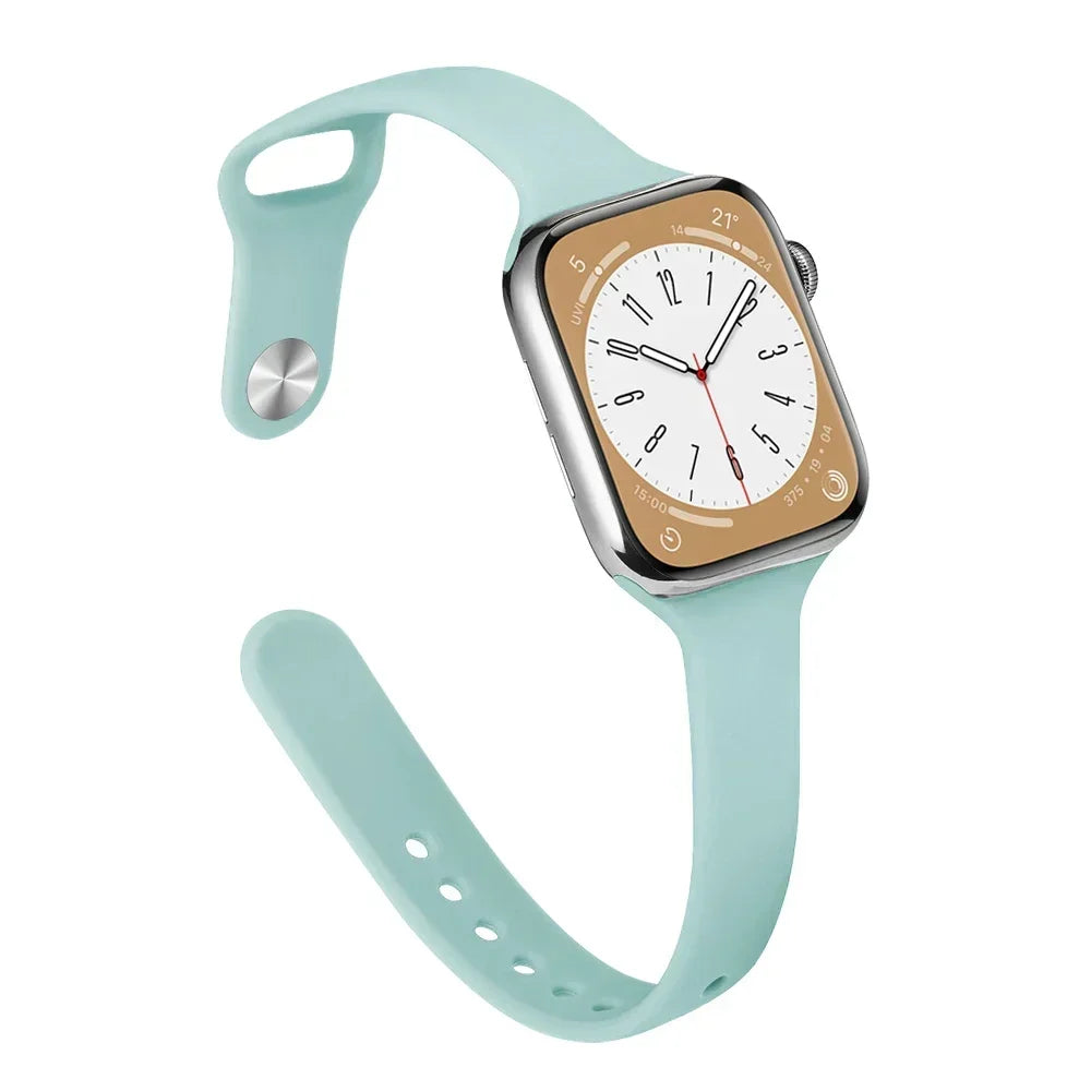 Slim band for Apple Watch band 44mm 40mm 38mm 42mm Ultra 49mm Silicone band correa Apple Watch Series 6 SE 5 4 3 7 8 45mm 41mm