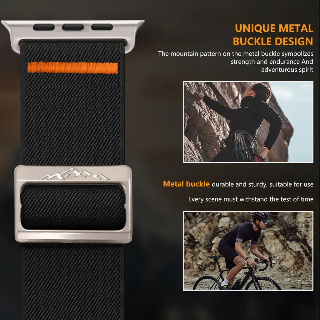 Nylon Elastic band for Apple Watch band Ultra 3 2 49mm 11 10 46mm 42mm 45mm 44mm 41mm band for Apple Watch 9 8 7 6 SE 5 4 Correa