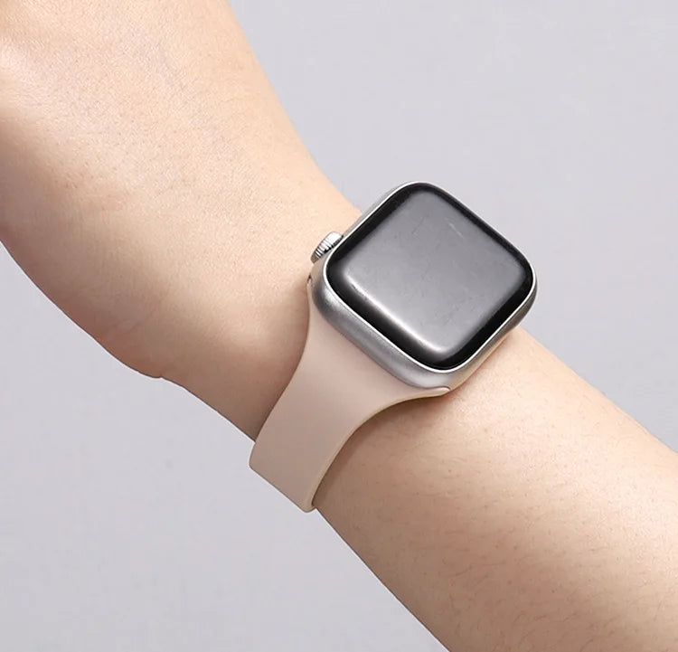 Women Slim Silicone band Magnetic Buckle band For Apple Watch Ultra 2 49mm 45mm 41mm 44mm 42mm 40mm 38mm 9 8 7 SE 6 5 4