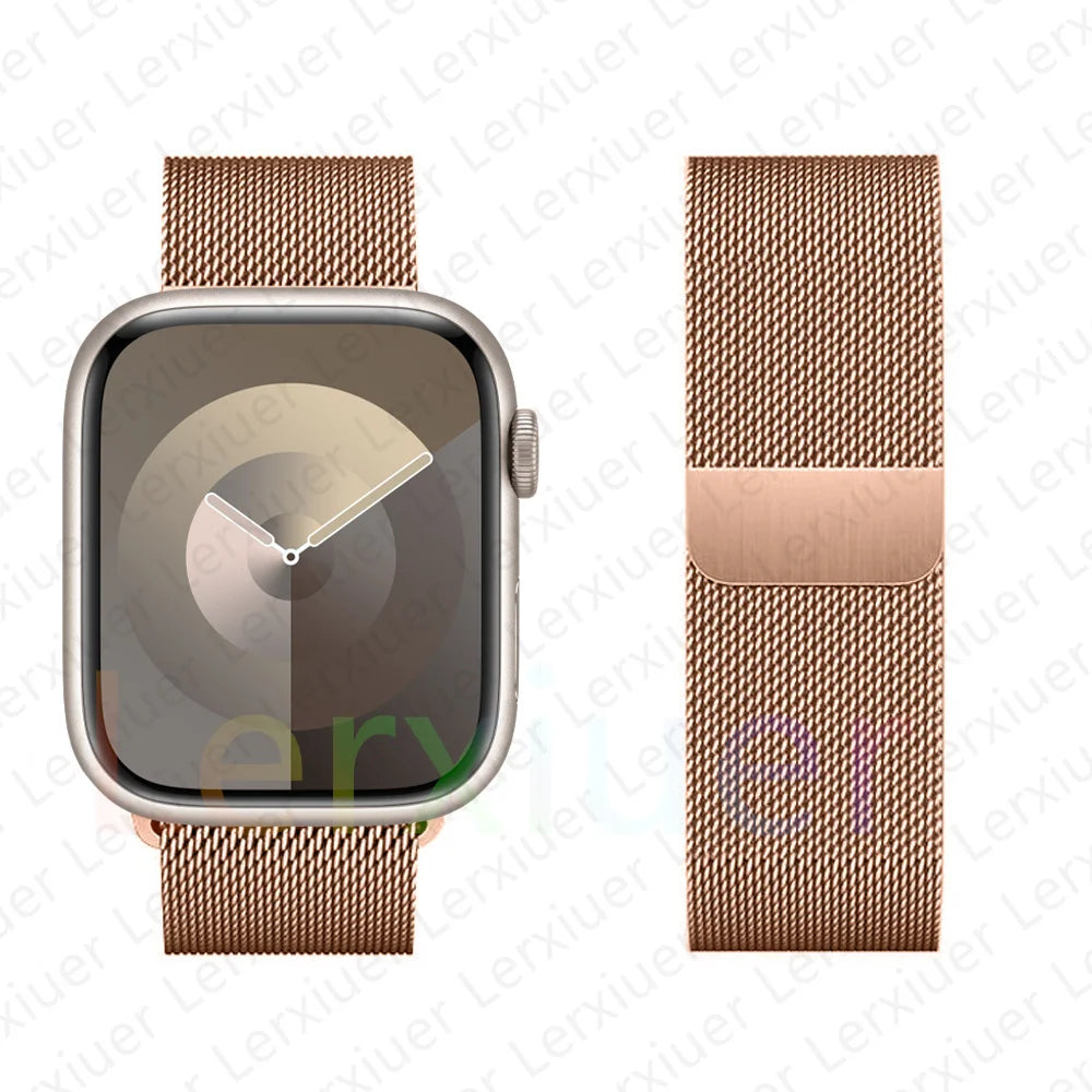 Milanese Loop For Apple Watch band 46mm 44mm 45mm 40mm 42mm 41mm 38mm 49mm band Apple Watch Series 10 Ultra 2 9 8 SE 7 6 5 Band