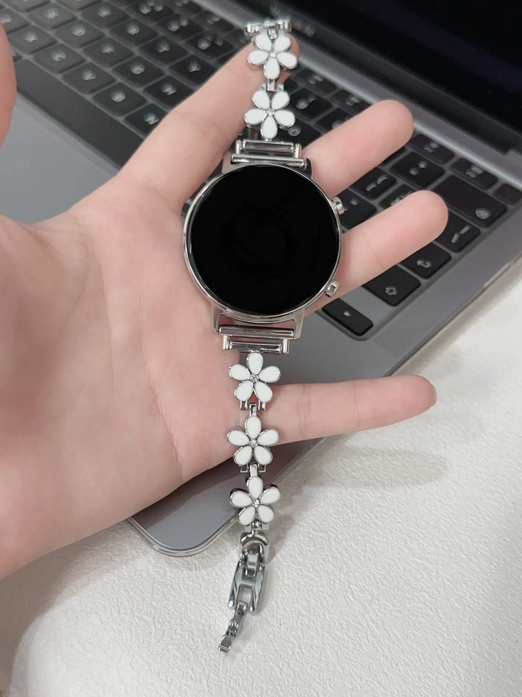 New 20mm 22mm 18mm Flower bracelet Link Strap For Samsung Galaxy Watch 7 FE 5 Pro 4 6 classic band 44mm 40mm sport correa loop