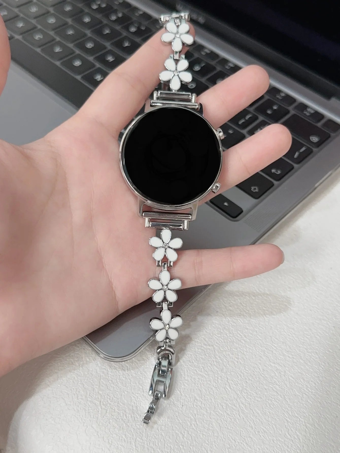 New 20mm 22mm 18mm Flower bracelet Link Strap For Samsung Galaxy Watch 7 FE 5 Pro 4 6 classic band 44mm 40mm sport correa loop