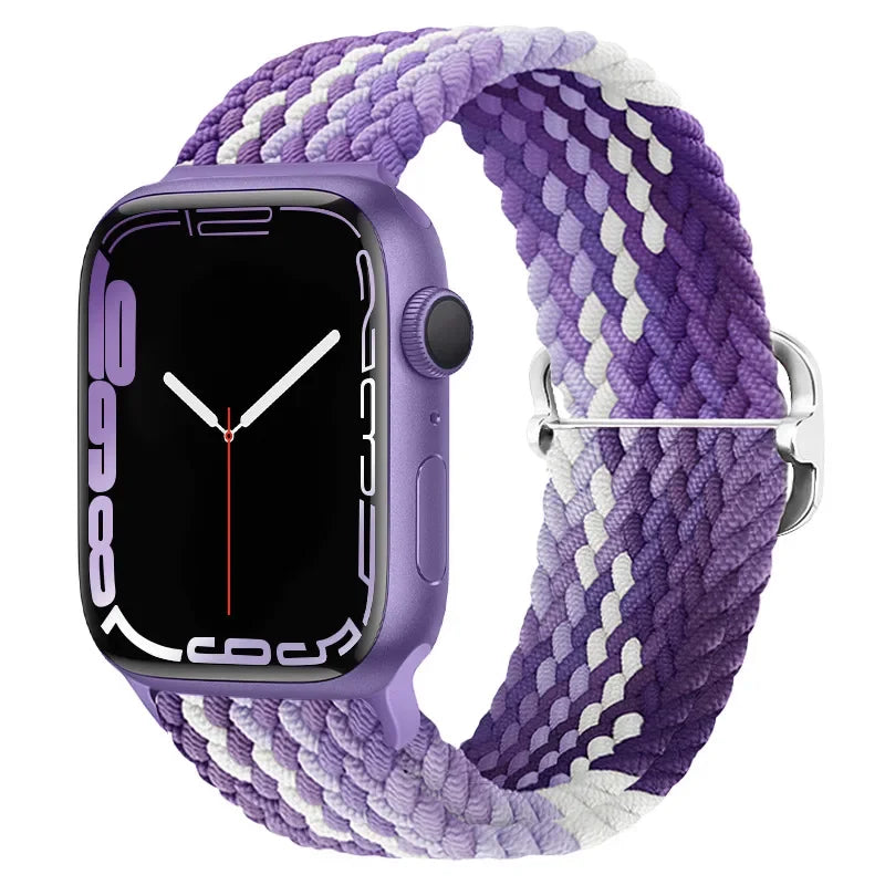 Nylon band for Apple Watch Ultra 2 band 49mm 40mm 44mm 41mm S10 46mm Elastic Braided Loop band Apple Watch Series 9 8 7 6 SE 5 4