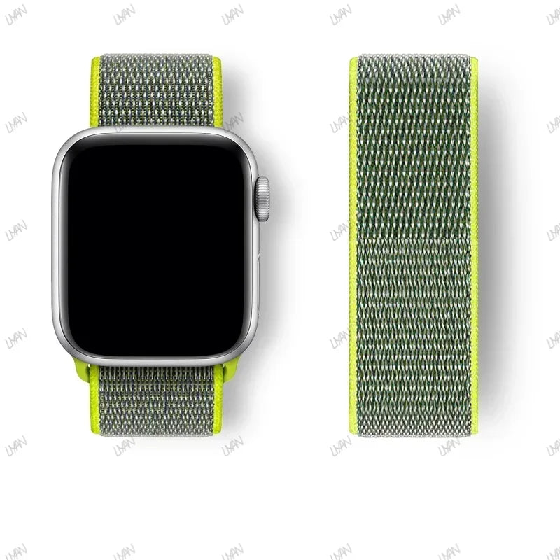 Nylon Loop For Apple Watch band 45mm 44mm 49mm 46mm 40mm 41mm 38mm 42mm Correa band Apple Watch Series 6 SE 7 8 9 10 Ultra 2 band