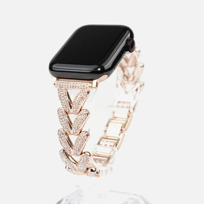 Diamond metal band for Apple Watch 10 band 46mm 42mm 41mm 44mm 49mm 45mm 40mm Women Belt band Apple Watch Series 9 8 7 SE 6 Ultra