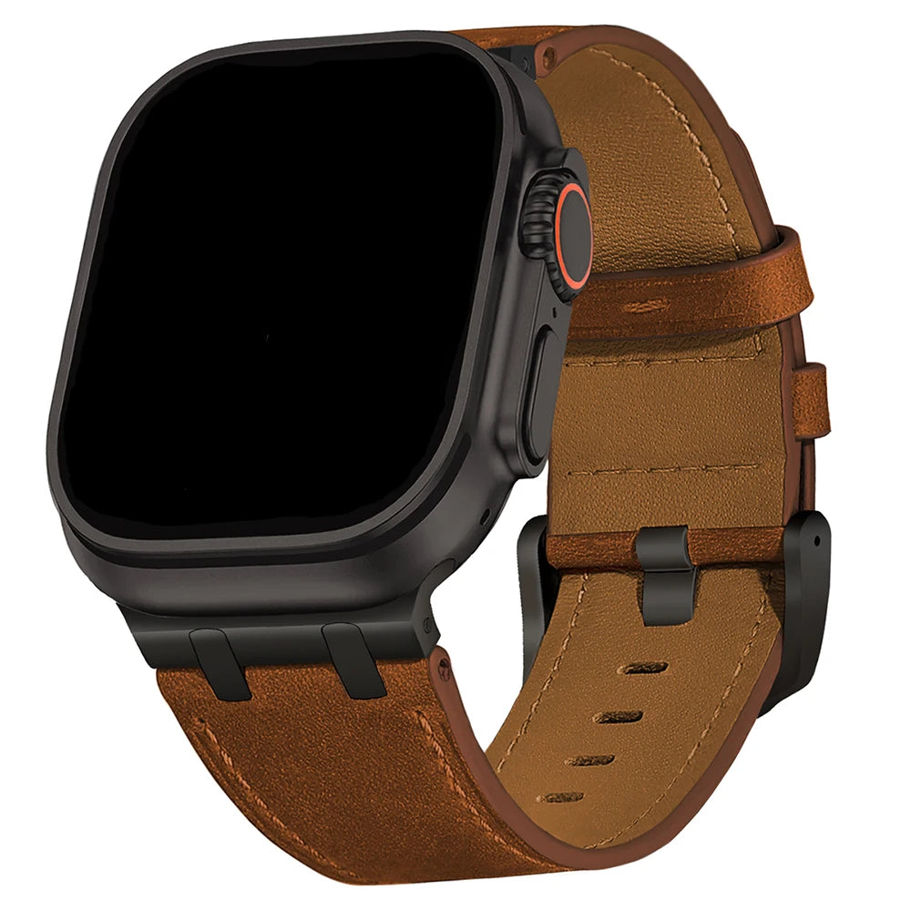 Leather band for Apple Watch Ultra 2 49mm Series 10 46mm Luxury band sport band for Apple Watch 10 9 8 7 6 5 4 SE Ultra 44mm 45mm