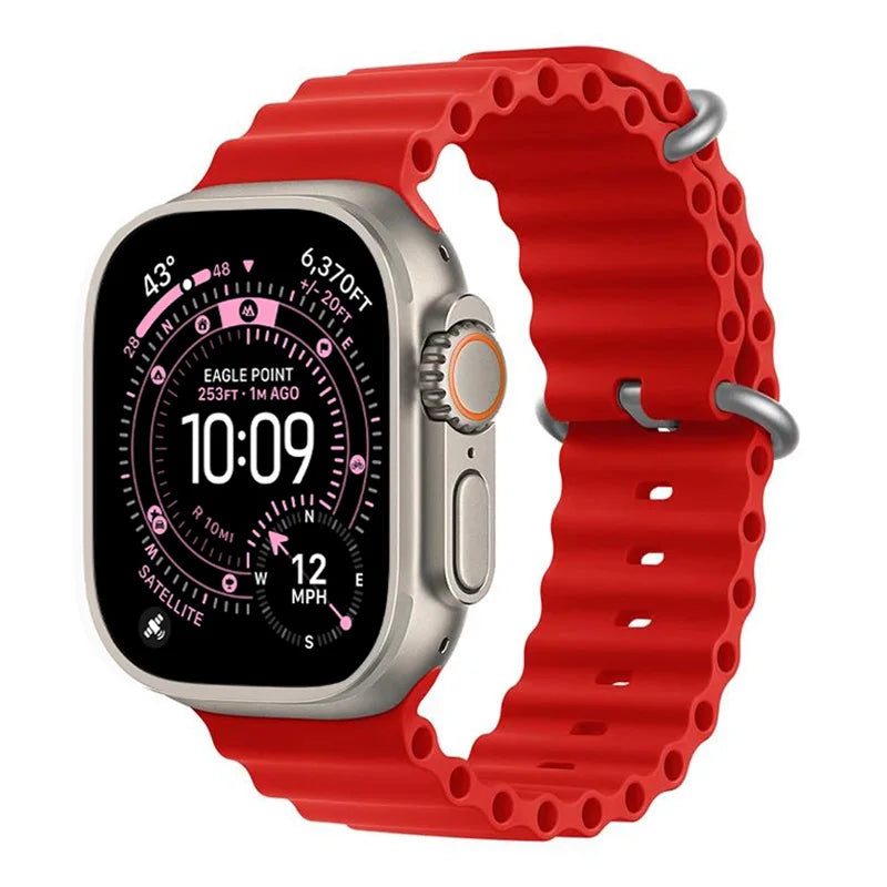 Ocean band for Apple Watch Ultra 3 2 49mm 45mm 46mm 42mm 44mm 40mm Silicone sport band correa Series 11 10 9 7 8 6 SE3 band