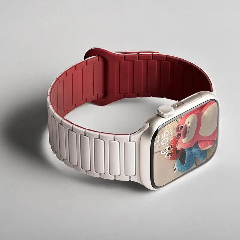 Silicone band Magnetic band for Apple Watch 46mm 42mm 49mm 45mm 41mm 44mm 40mm for Apple Watch Ultra 3 Series 11 10 9 8 7 6 SE 3 5 4