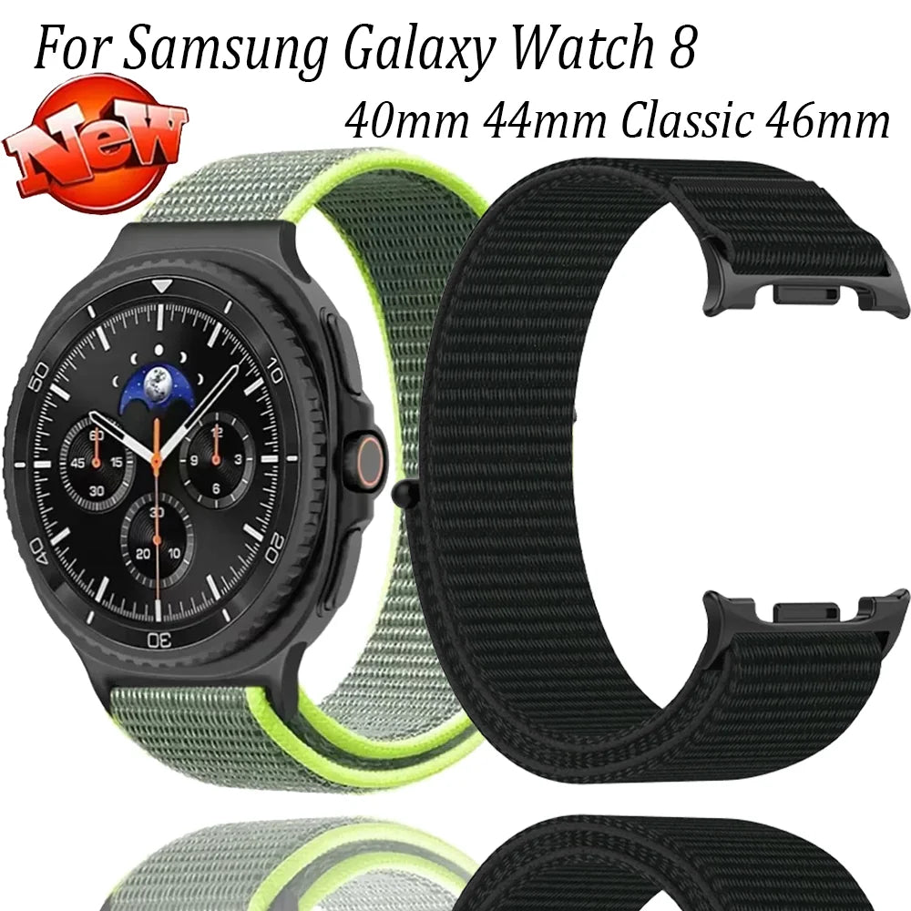 Official Nylon Strap For Samsung Galaxy Watch 8 40mm 44mm Metal Connecting Wristband Bracelet Samsung Galaxy 8 Classic 46mm Band