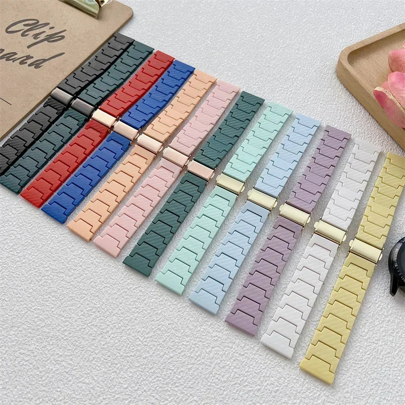 Carbon fiber strap For Samsung Galaxy 7/6/6 classic/5/pro/4/Active band 20mm 22mm bracelet Huawei watch GT 4-3-Pro-2e watchbands