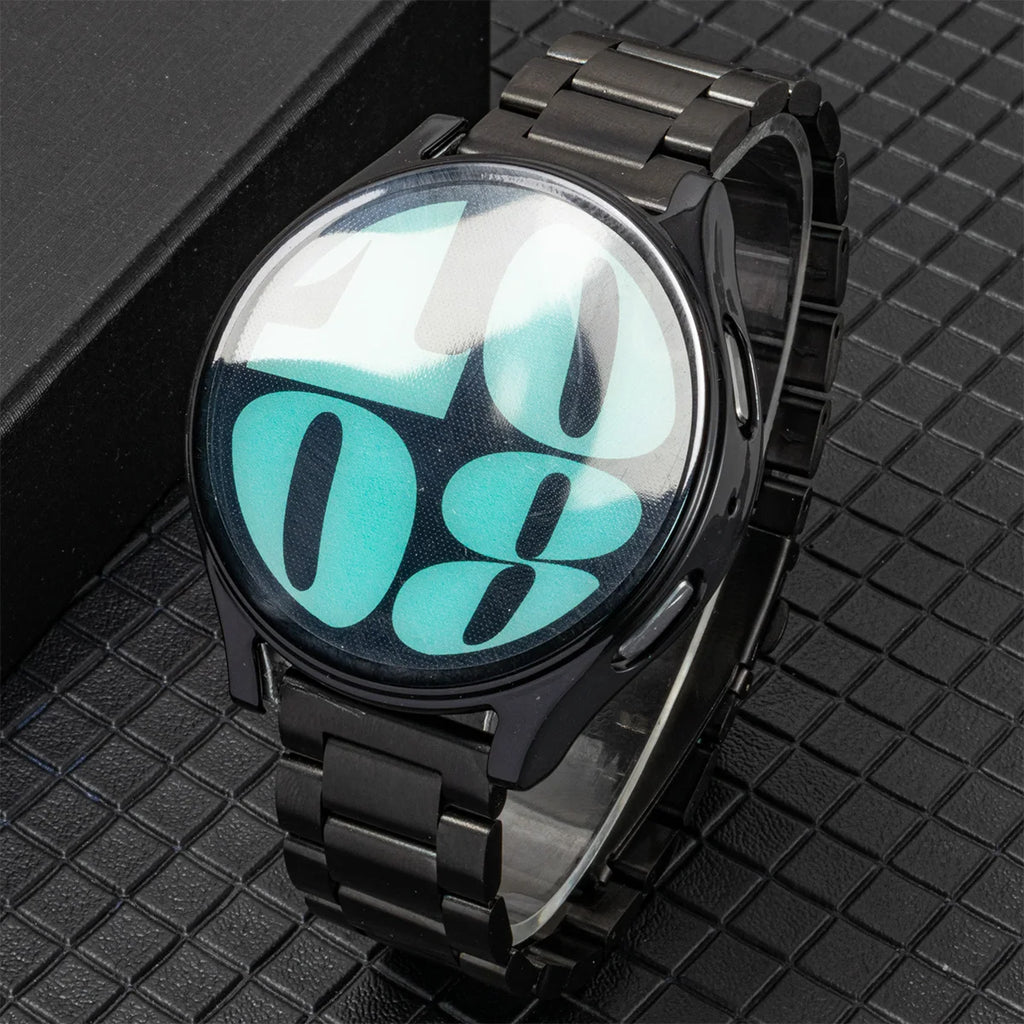 Band+Case for Samsung Galaxy Watch 7 6 5 4 44mm 40mm Stainless Steel Bracelet TPU Cover Watch 6/4Classic 43/47mm 46mm 42mm Strap