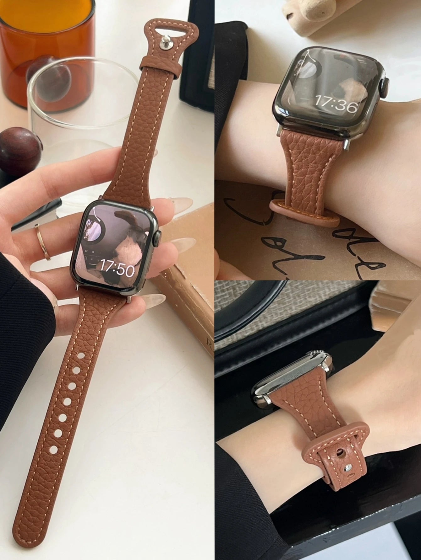 For Apple Watch band women Ultra 11 10 9 8 7 6 5 4 3 2 1 SE 38mm 40mm 41mm 42mm 44mm 45mm 46mm Leather Loop