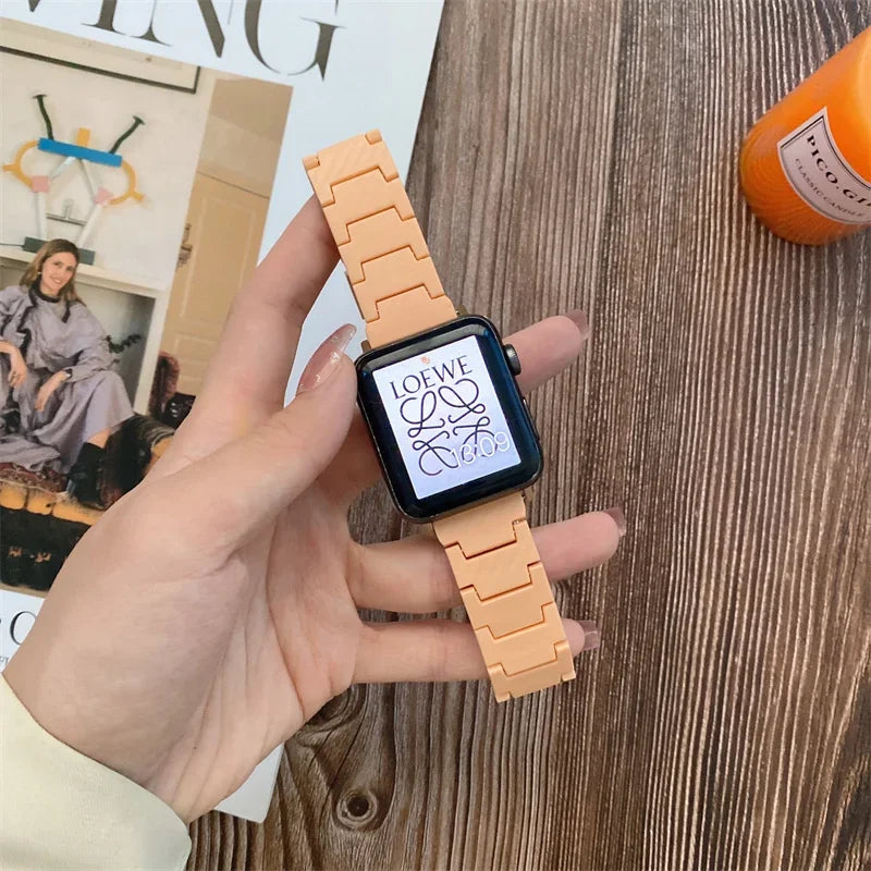 Carbon fiber band for Apple Watch band Ultra 2 49mm band 45mm 44mm 40mm 41mm PC watch band link band Series 9 8 7 6 5 4 SE