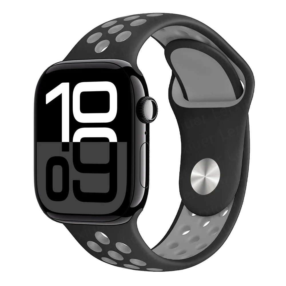 Official band For Apple Watch band Ultra 2 40mm 44mm 46mm 49mm 41mm 42mm 45mm Silicone band correa Apple Watch 11 10 9 8 7 6 SE3 band