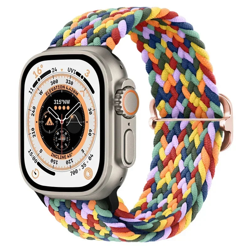 Nylon band for Apple Watch Ultra 2 band 49mm 40mm 44mm 41mm S10 46mm Elastic Braided Loop band Apple Watch Series 9 8 7 6 SE 5 4