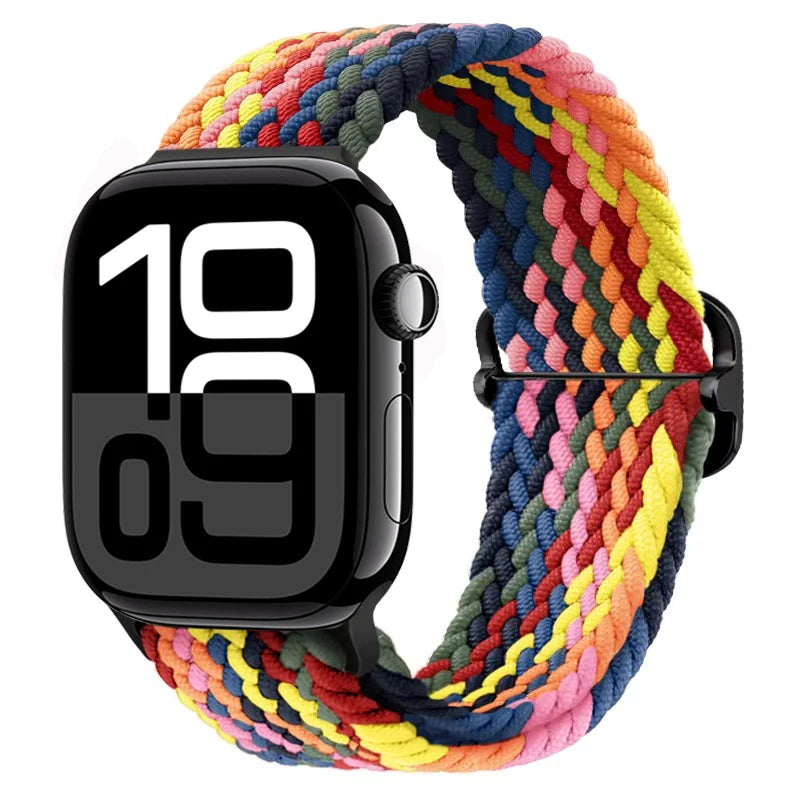 Braided Nylon band For Apple Watch Ultra 49mm 46mm 45mm 44mm 42mm 41mm 40mm Elastic band Apple Watch 11 10 9 8 7 SE 4 5 6 Belt